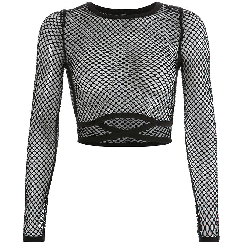 Women's Comfortable Mesh Hollow Sexy T-shirt Tops