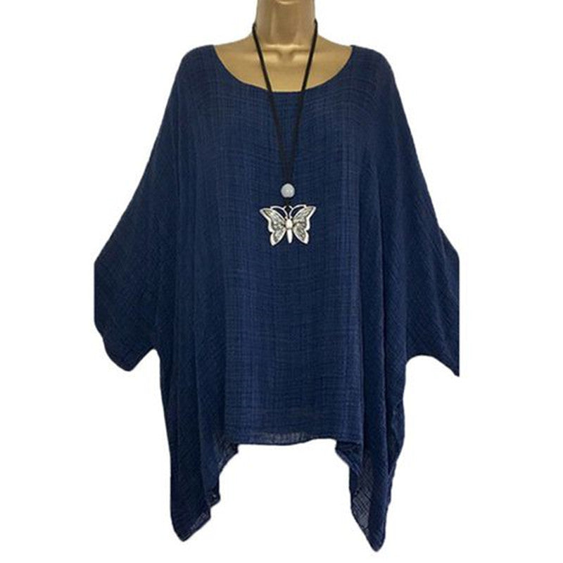Women's Summer Irregular Sleeve Hem Fashion Solid Blouses