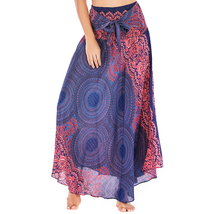 Casual Thai Dress Beach Vacation Two-way Big Swing Skirts