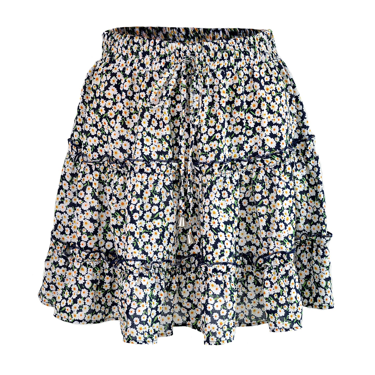 Women's Summer High Waist Ruffles Floral Printing Skirts