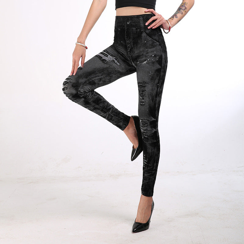 Women's Popular Cool Casual Fashion Denim Leggings