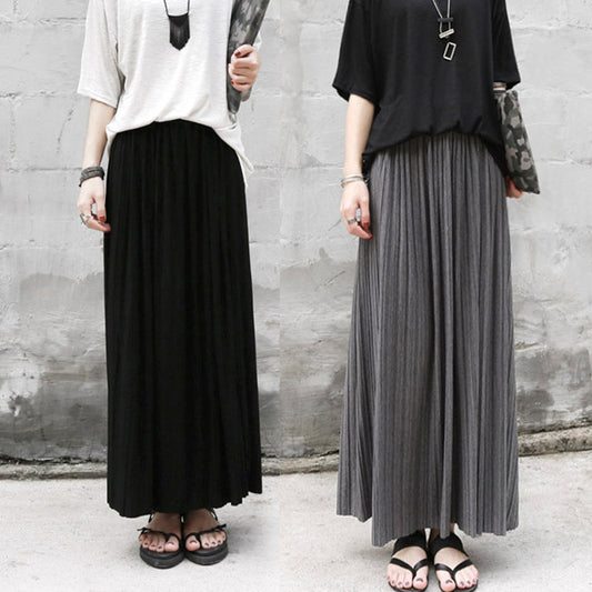 Women's Waist Elastic Artistic Style Casual Modal Skirts