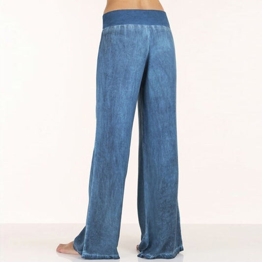 Women's Large Casual Thin Wide Leg Trousers Jeans