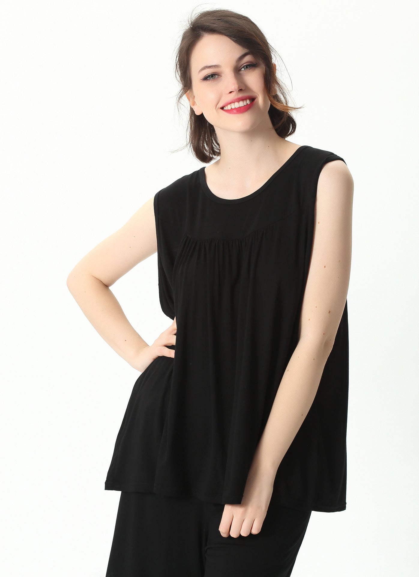Women's Casual Loose Stretch Cotton Pajamas Home Tops