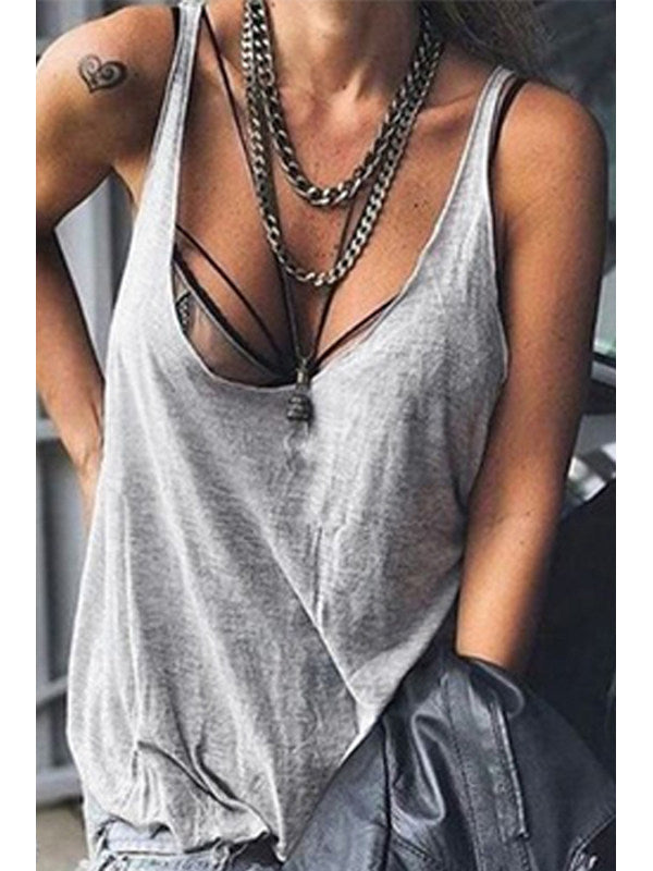 Women's Summer Solid Color Camisole T-shirt Tops