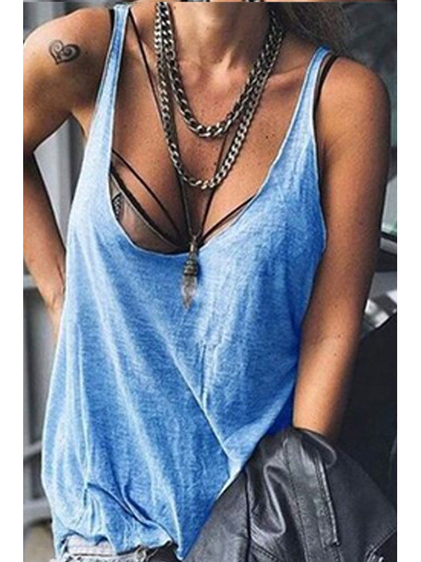 Women's Summer Solid Color Camisole T-shirt Tops