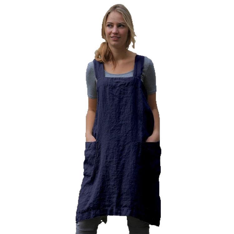 Women's Linen Apron Long Circumference Home Wear Dresses
