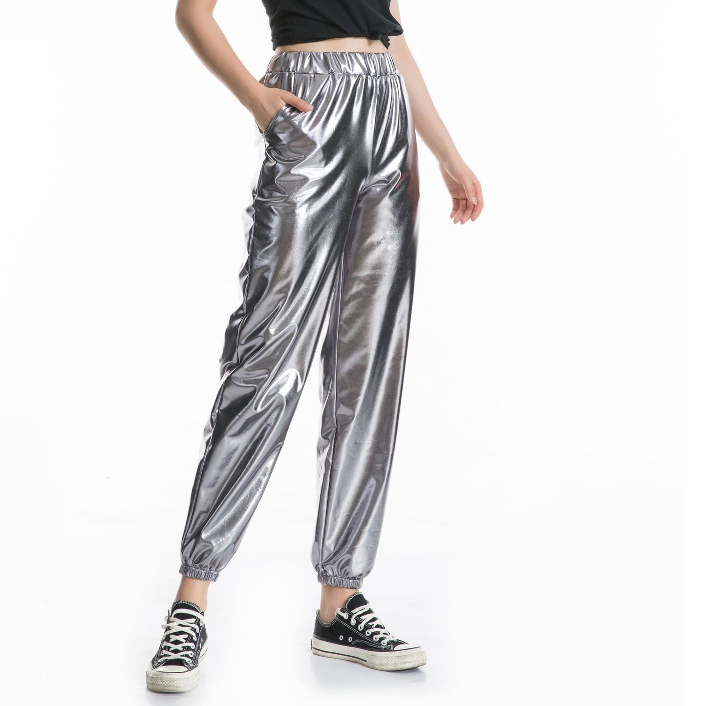 Women's Casual Sports Street Hip Hop Party Shiny Colorful Trousers Pants