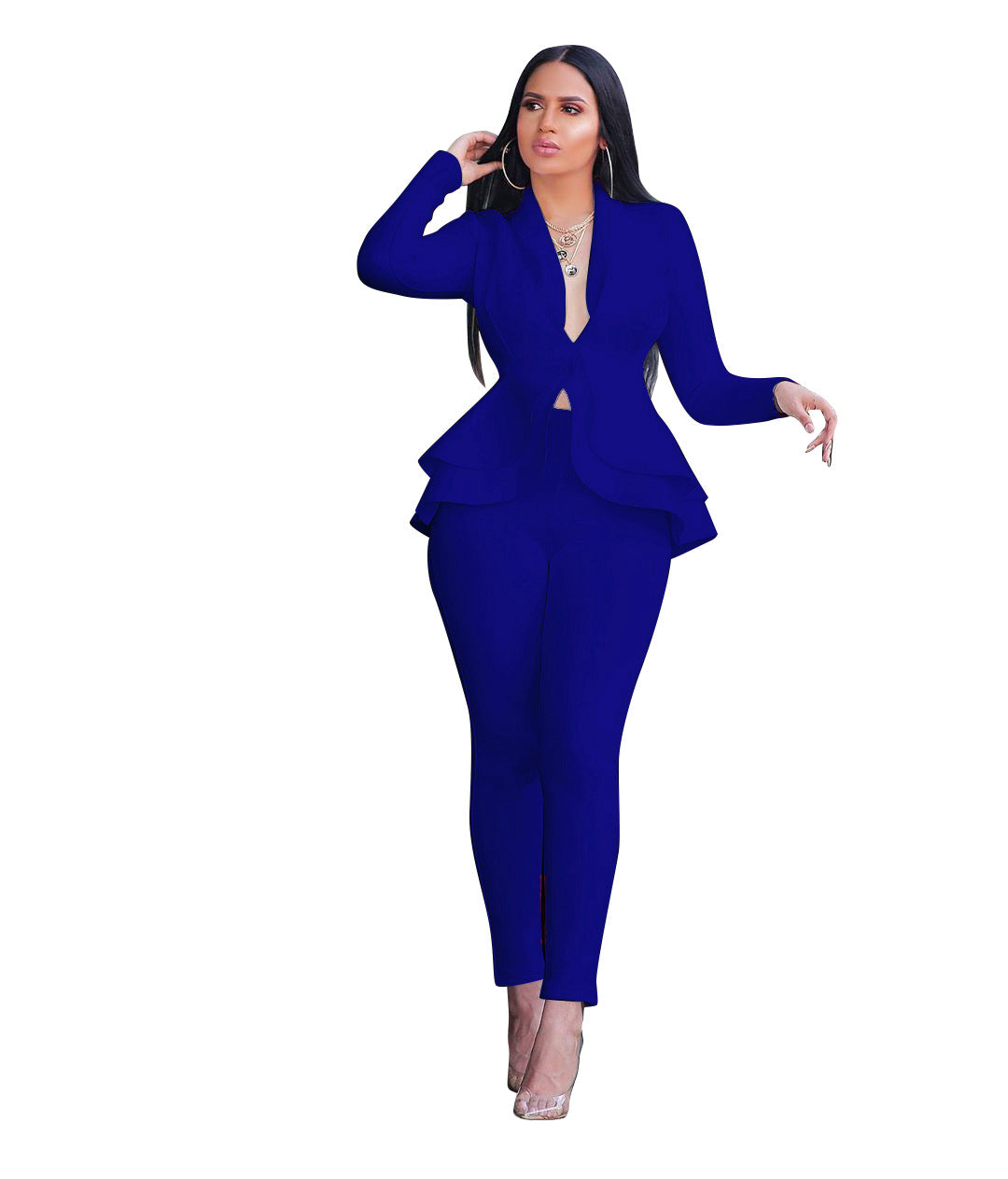Women's Fashion Ruffles Air Layer Business Wear Suits