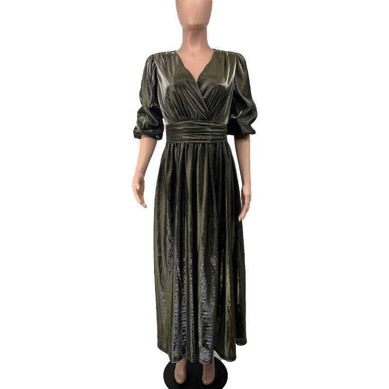 Women's Dress Long Sleeve Slightly Fat Loose Dresses