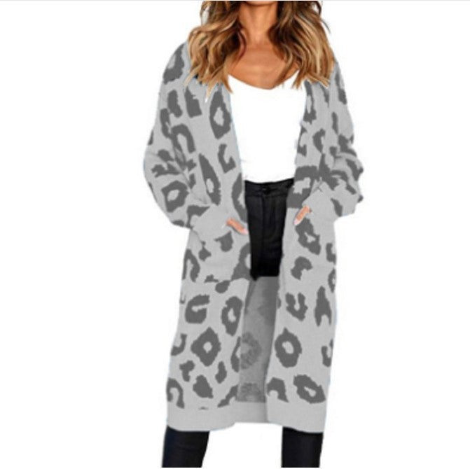 Women's Color Leopard Print Polka Dot Loose Women's Sweater