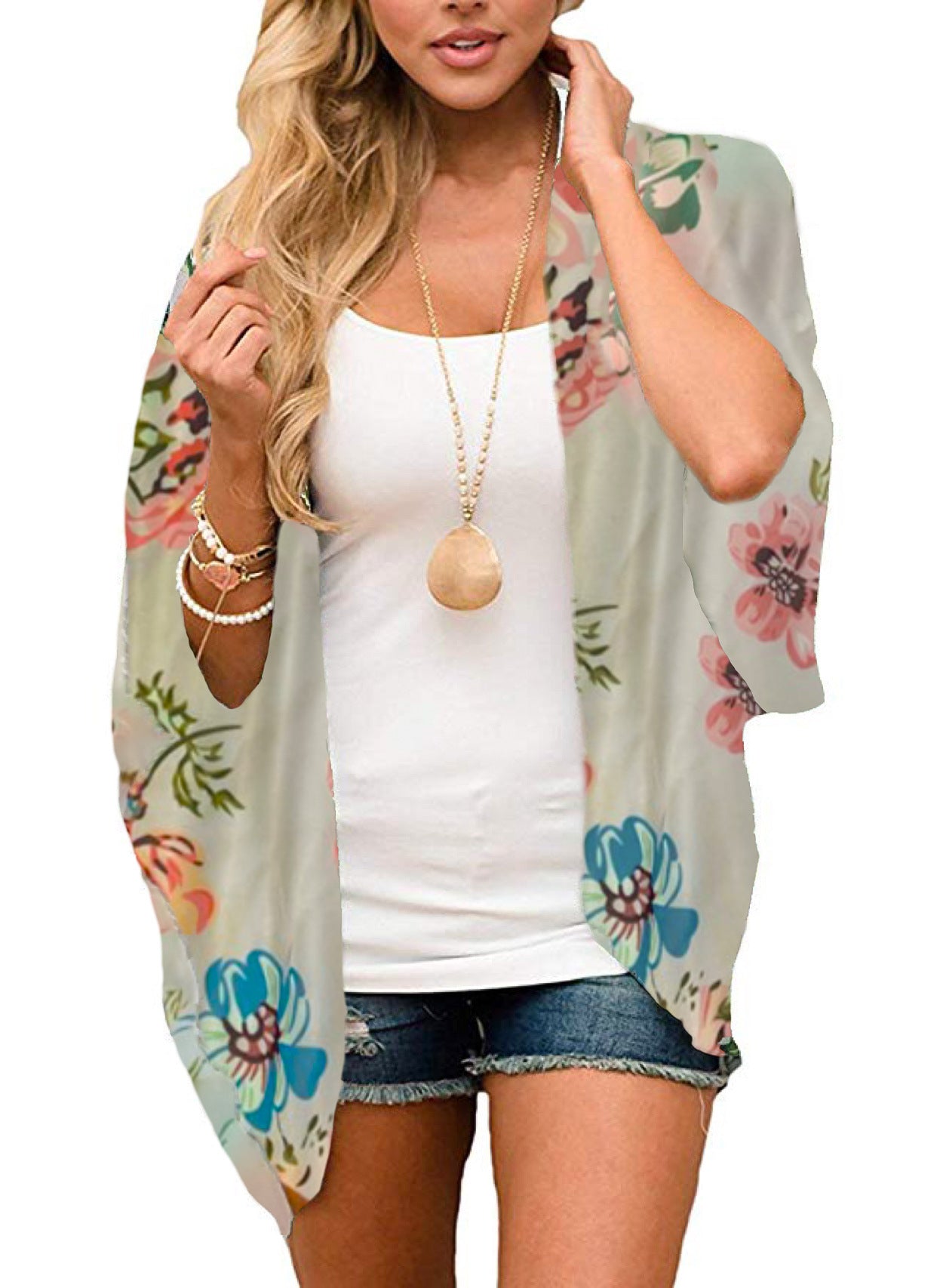 Chiffon Beach Dress Digital Printing Sun Blouses