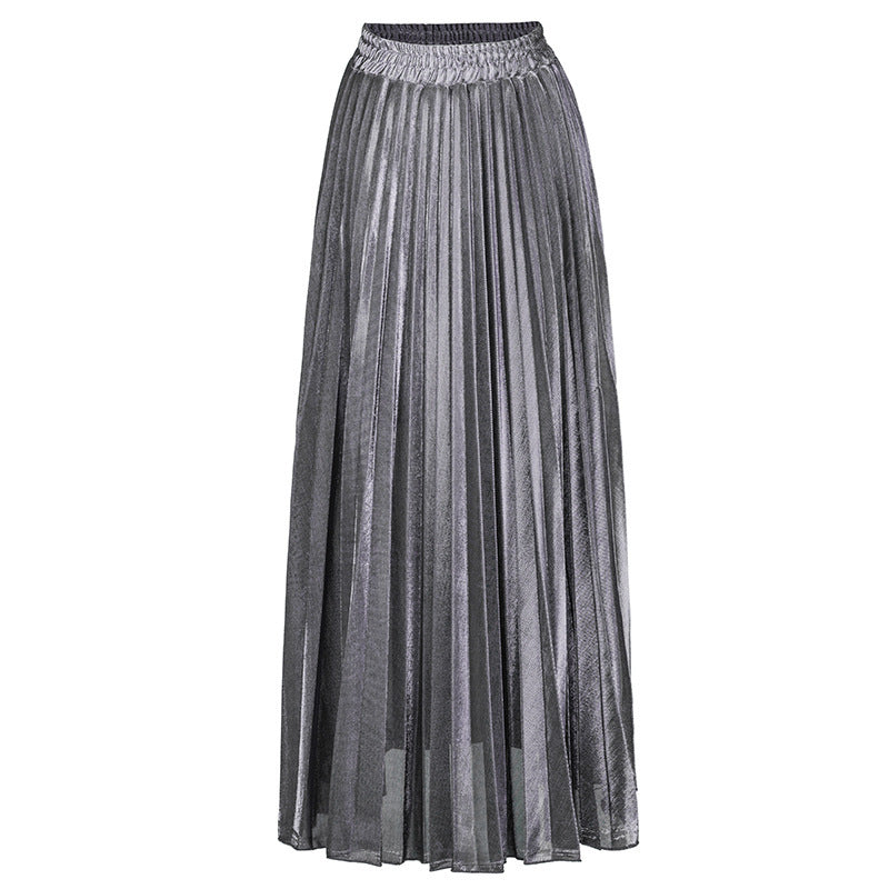 Women's Pleated Long High Waist Big Swing Skirts