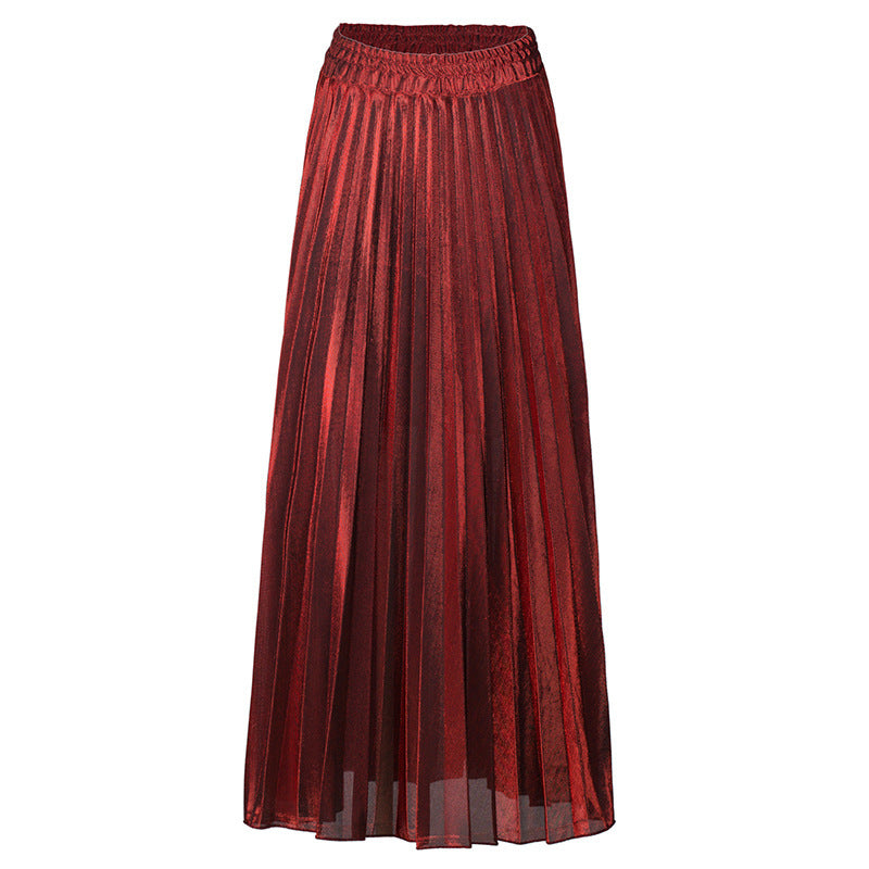Women's Pleated Long High Waist Big Swing Skirts