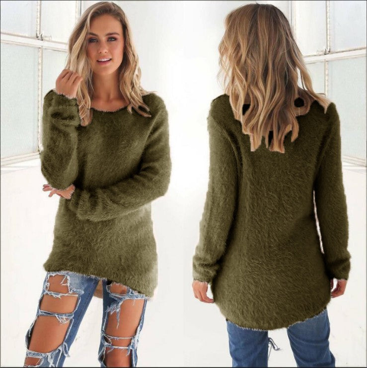 Women's Fashion Solid Color Long Sleeve Sweater