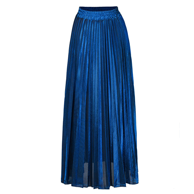 Women's Pleated Long High Waist Big Swing Skirts