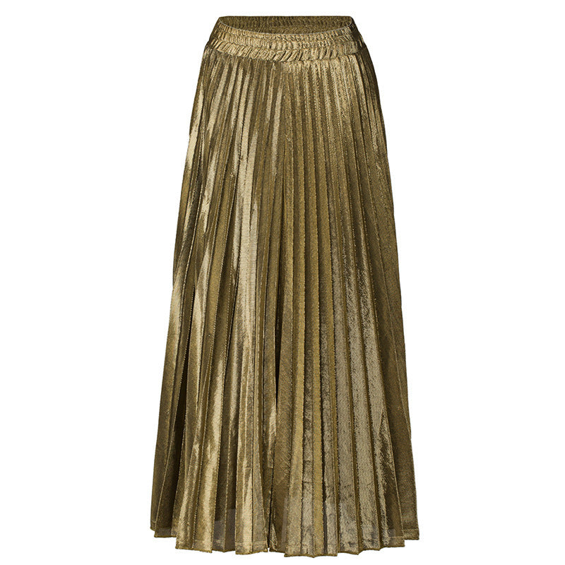 Women's Pleated Long High Waist Big Swing Skirts