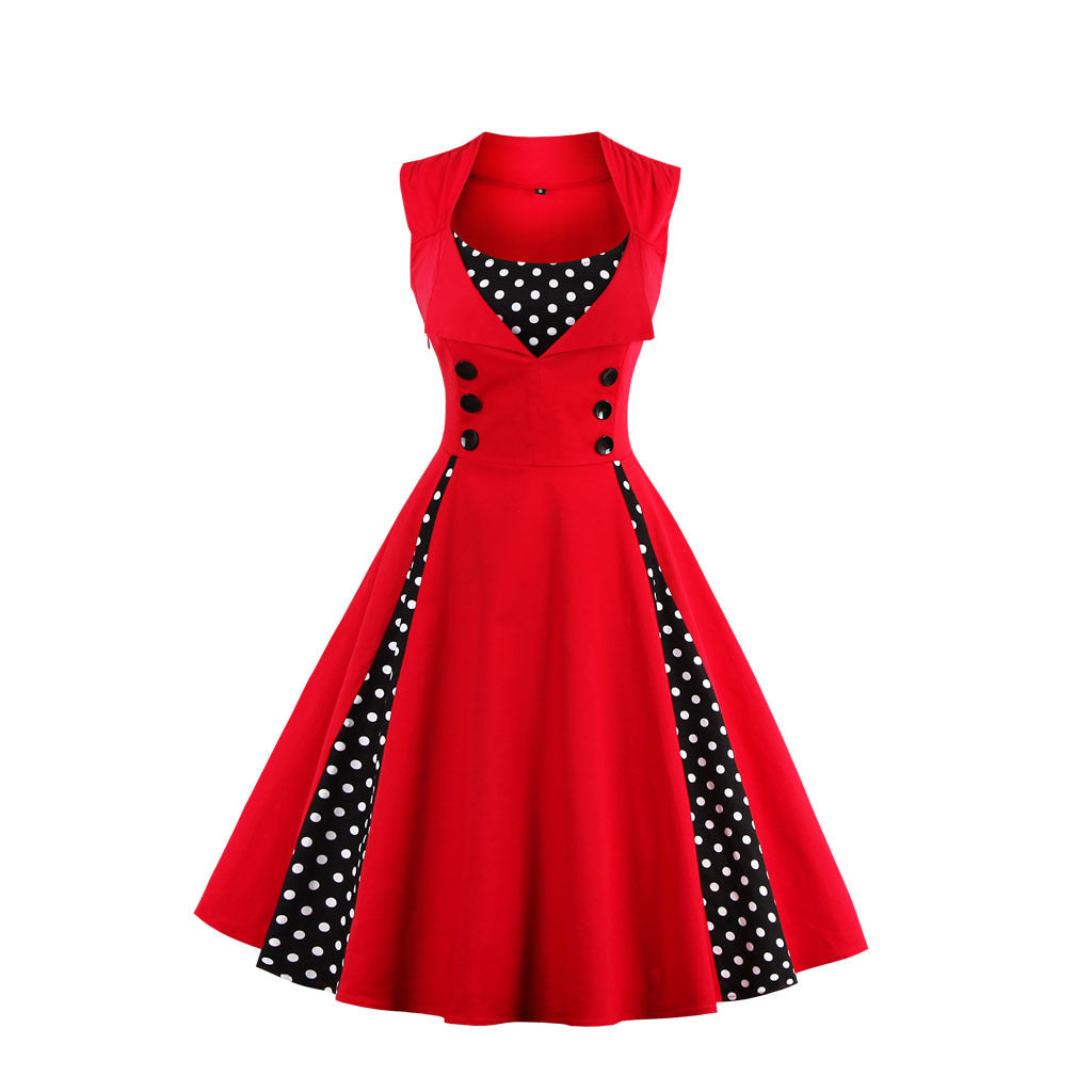 Women's Large Swing Gothic Dress Vintage Red Dresses