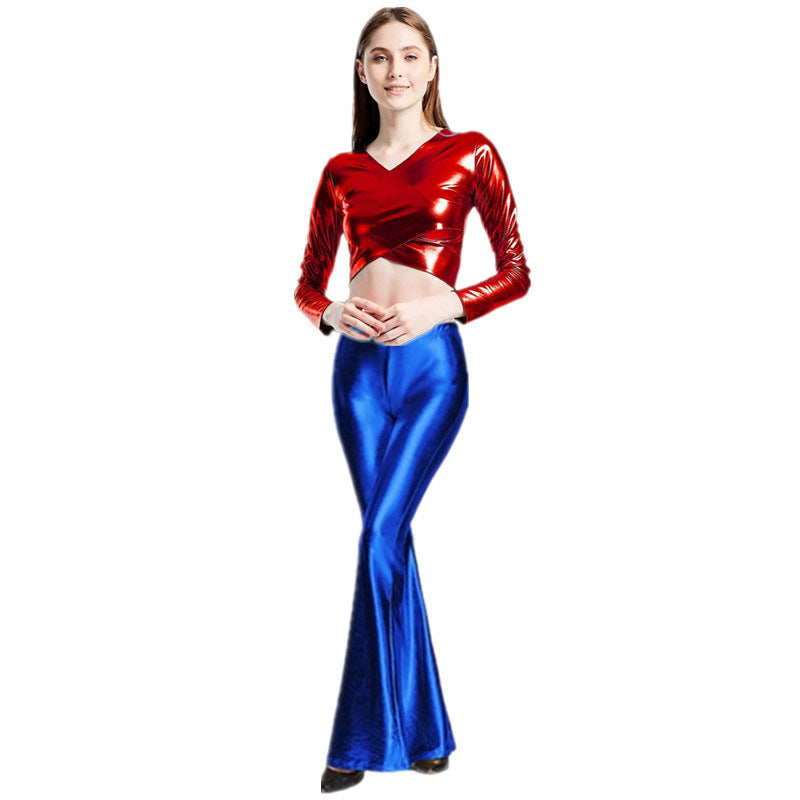 Women's Sexy Stage Bright Faux Leather Fashionable Pants