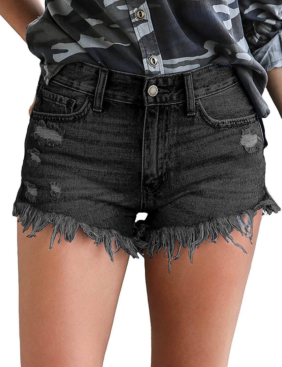 Attractive Ripped Hem Slit Tassel Ankle Jeans