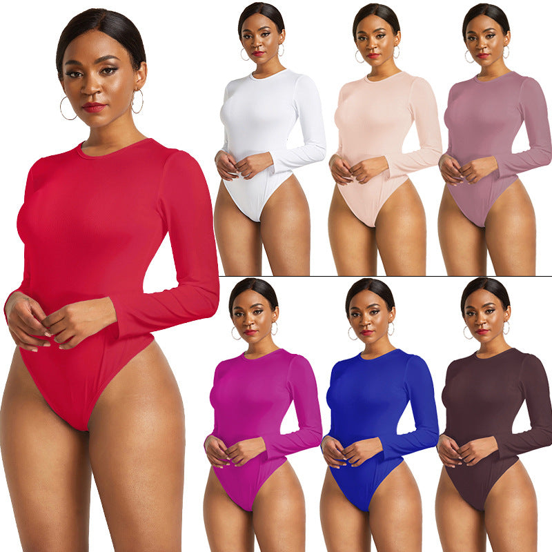 Women's Sexy Long Sleeve Nightclub Solid Backing Dresses