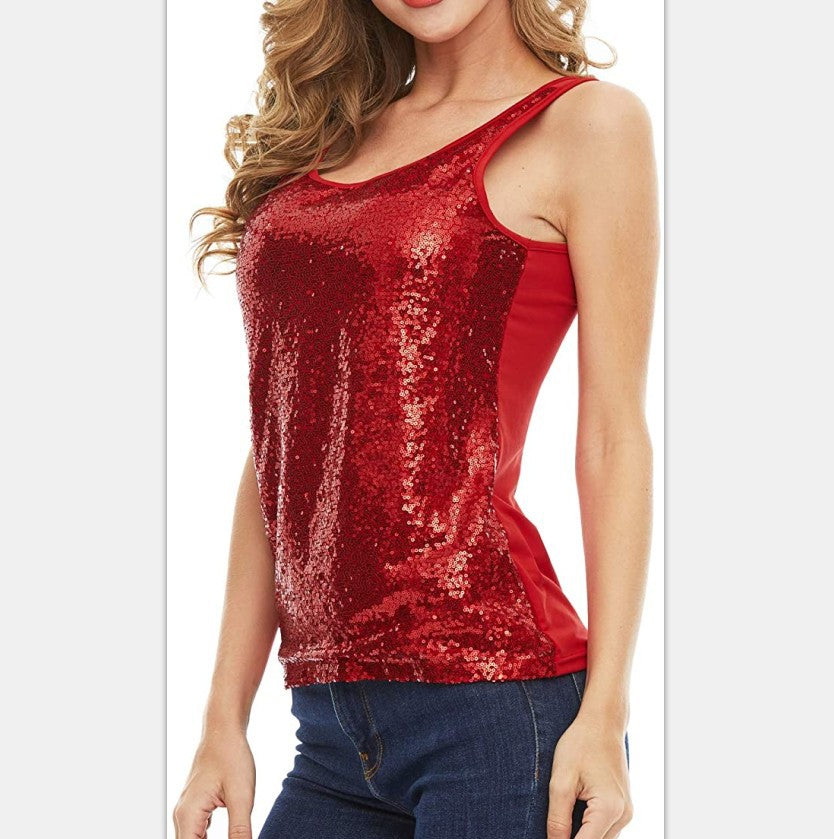 Women's Versatile Sparkle Sequins Decorative Shining Tops
