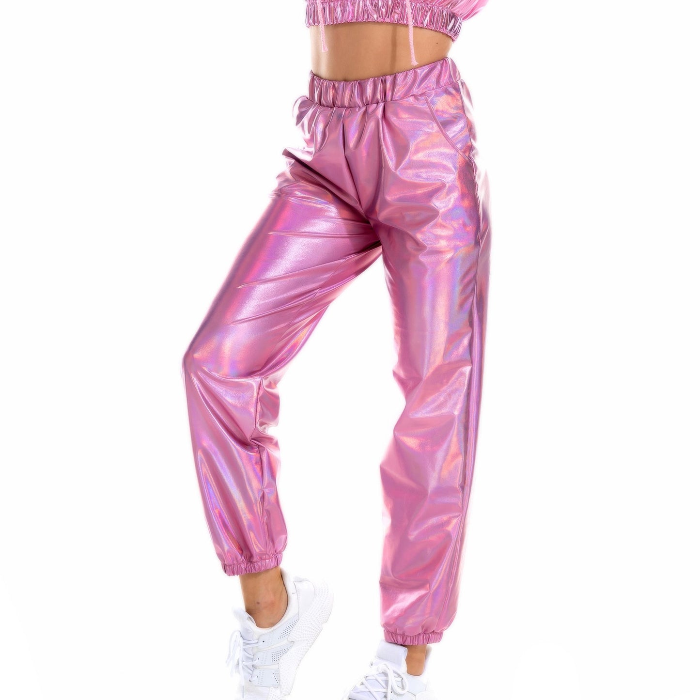 Women's Casual Sports Street Hip Hop Party Shiny Colorful Trousers Pants