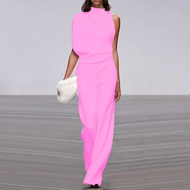 Women's Solid Color Pile Collar Dress Trousers Pants