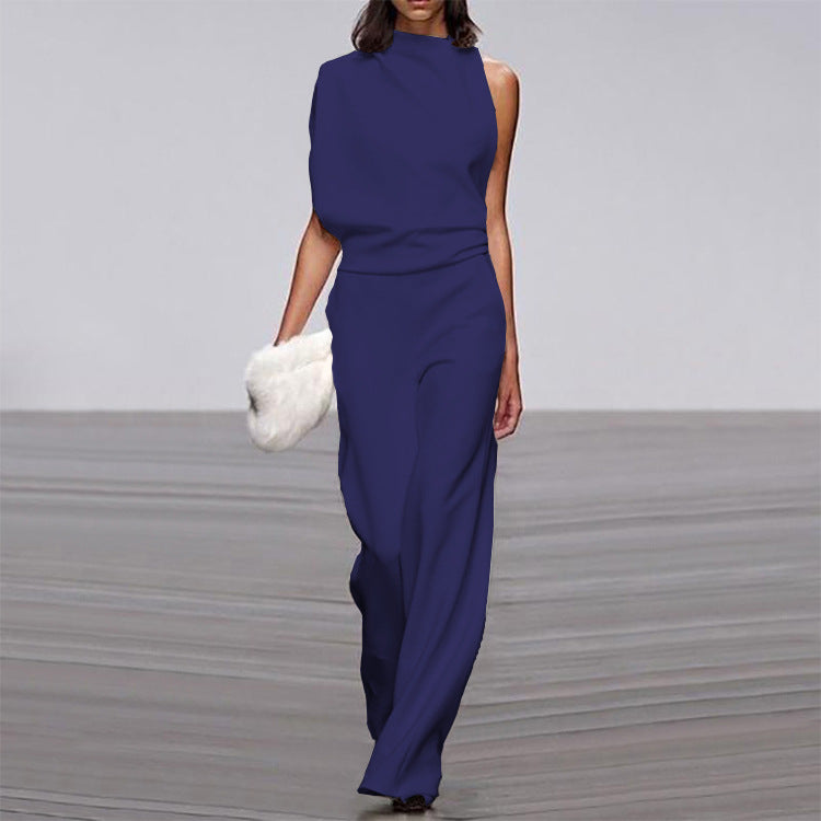 Women's Solid Color Pile Collar Dress Trousers Pants