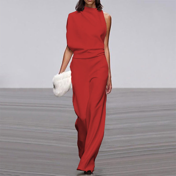 Women's Solid Color Pile Collar Dress Trousers Pants