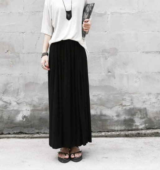 Women's Waist Elastic Artistic Style Casual Modal Skirts