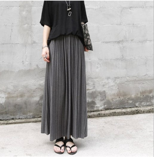 Women's Waist Elastic Artistic Style Casual Modal Skirts