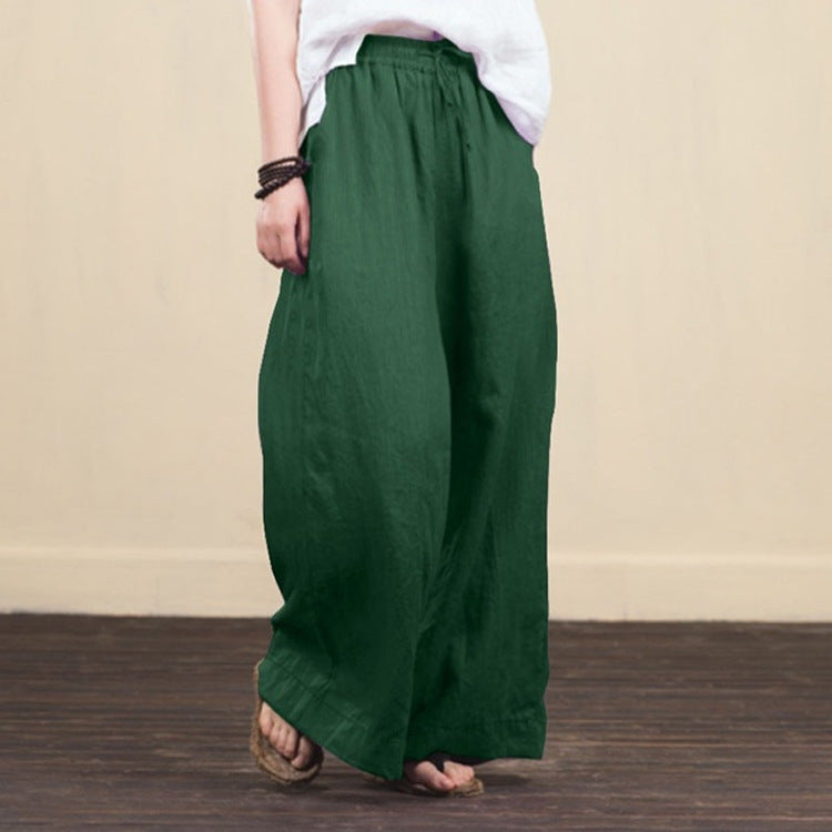 Women's Loose Fashionable Elegant Cotton Linen Trousers Pants