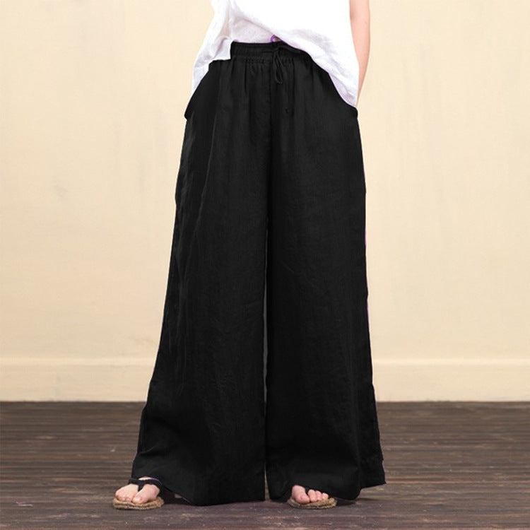 Women's Loose Fashionable Elegant Cotton Linen Trousers Pants