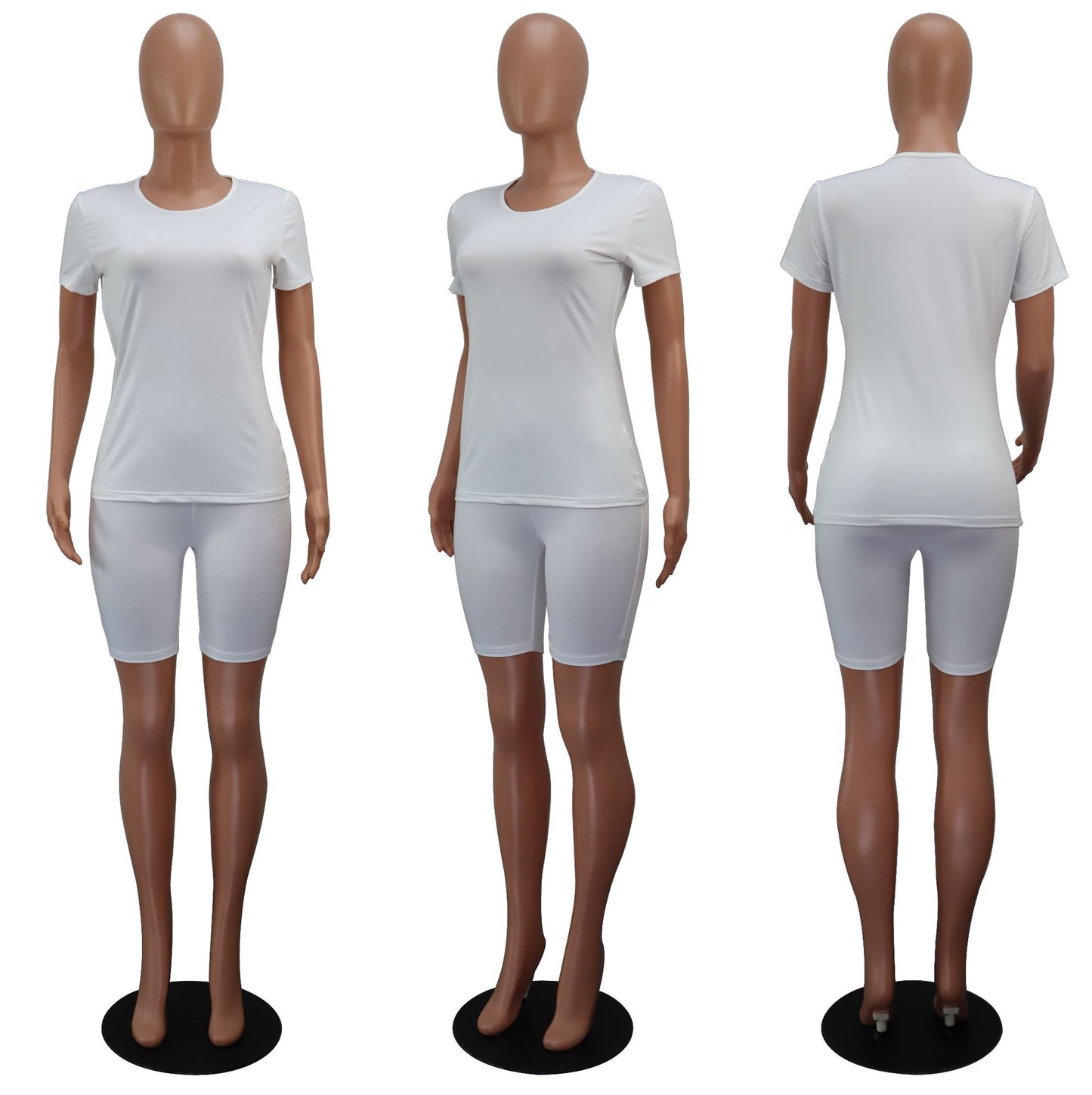 Women's T-shirt Summer Solid Color Casual Fitness Suits