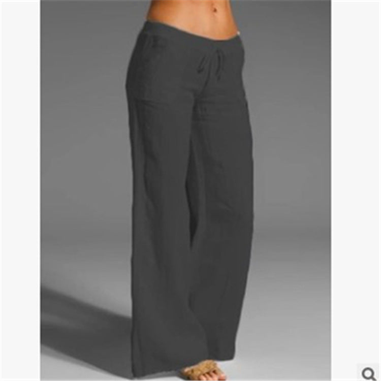 Women's Wide Leg Big Flared Pocket Cotton Pants