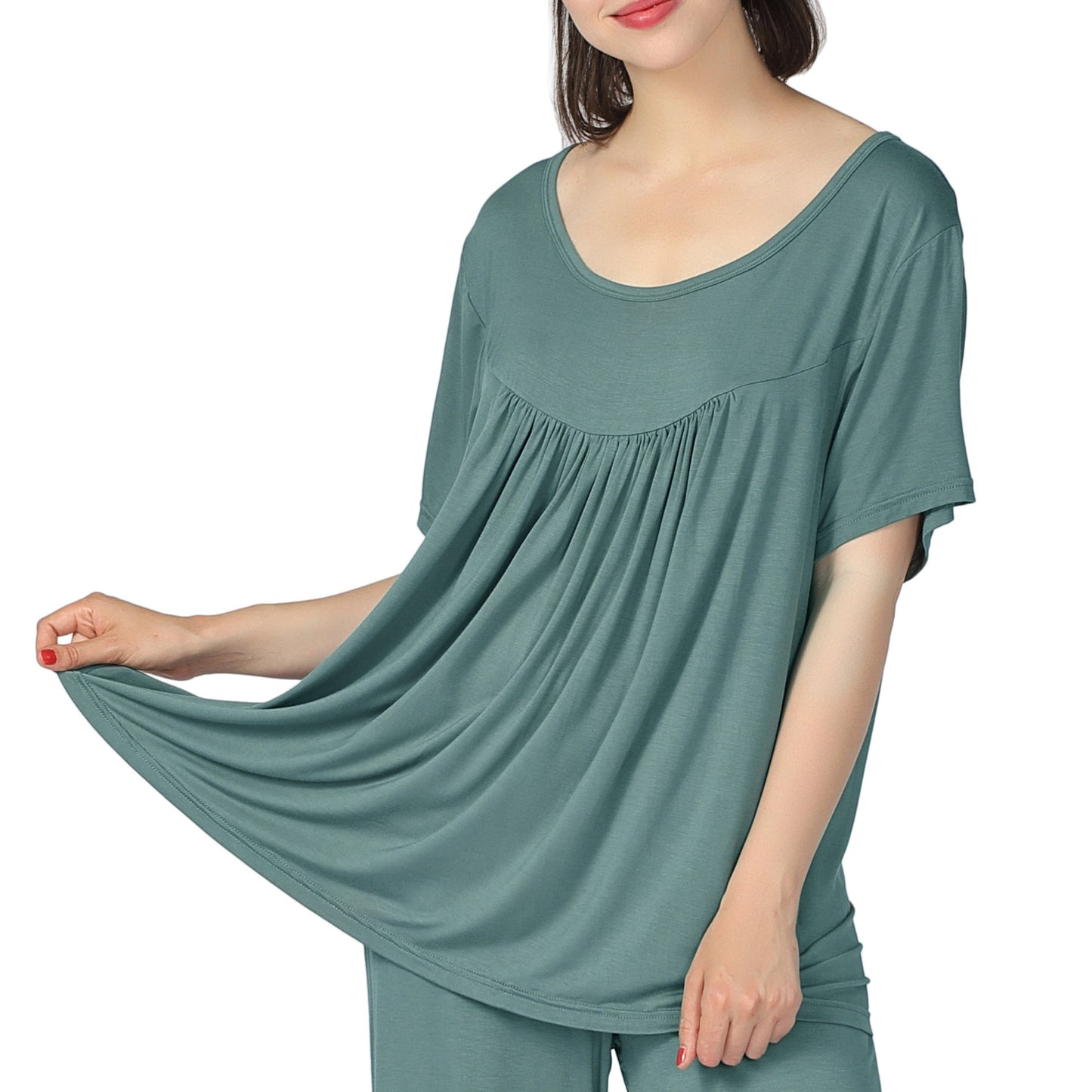 Women's Casual Loose Stretch Cotton Pajamas Home Tops