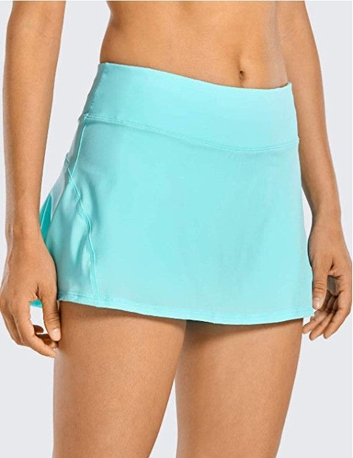 Women's Yoga High Waist Double Rounds Pocket Skirts
