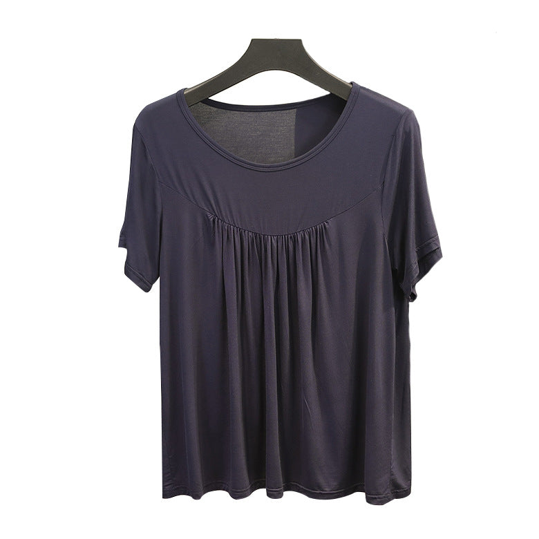 Women's Casual Loose Stretch Cotton Pajamas Home Tops