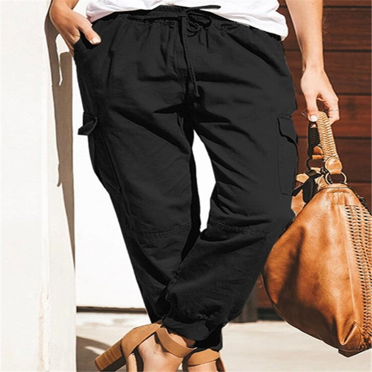 Women's Solid Color Casual Fashion With Pocket Pants