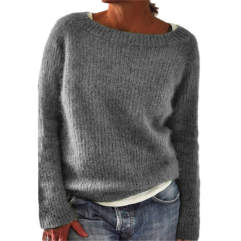 Women's Solid Color Static Basic Style Sweater
