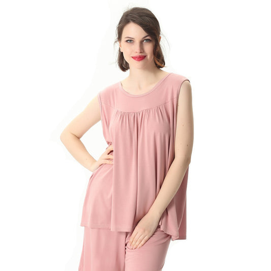 Women's Casual Loose Stretch Cotton Pajamas Home Tops