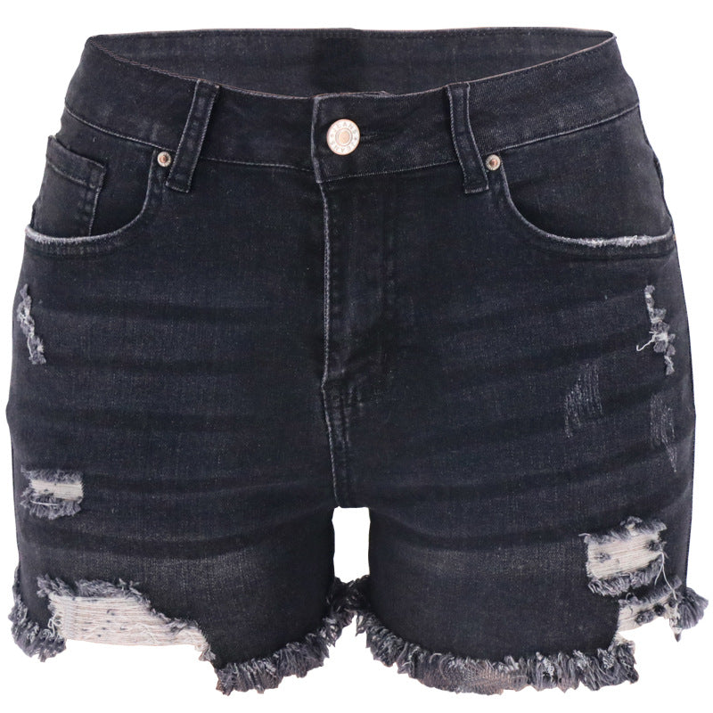 Women's Four-color Ripped High Waist Denim Jeans