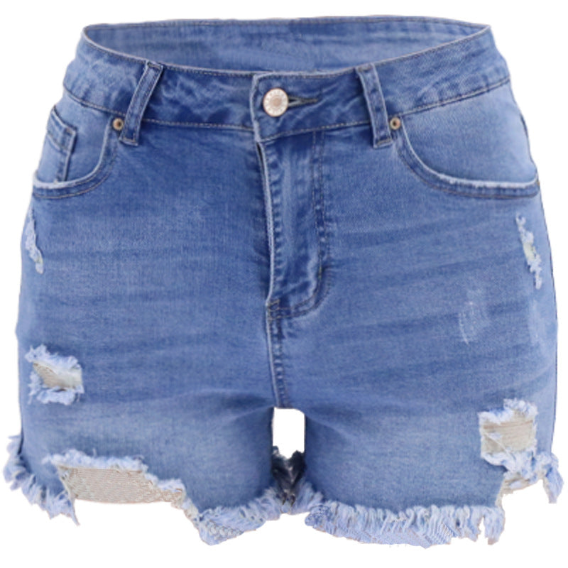 Women's Four-color Ripped High Waist Denim Jeans