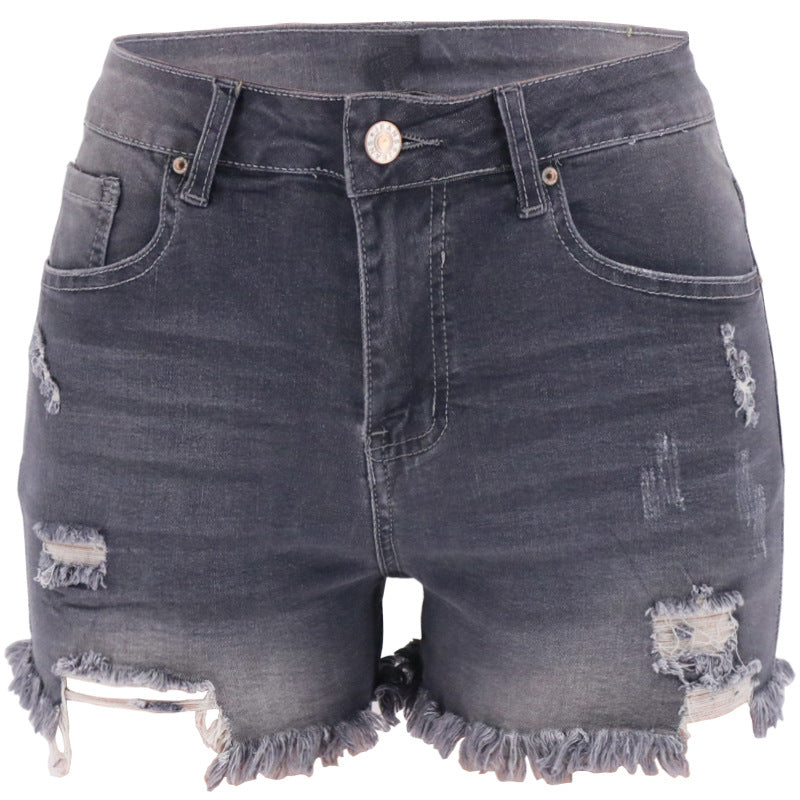 Women's Four-color Ripped High Waist Denim Jeans