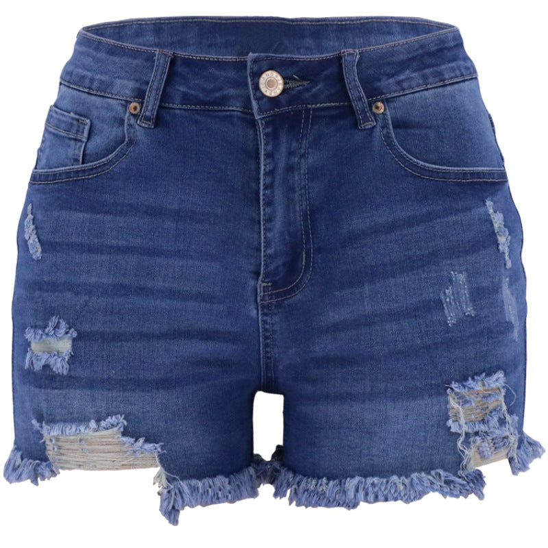 Women's Four-color Ripped High Waist Denim Jeans