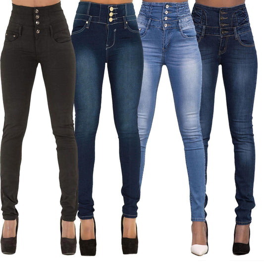 Women's Sexy High Waist Slim Fit Elastic Jeans