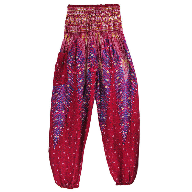 Women's Bohemian Thai Bloomers Yoga Sports Summer Pants