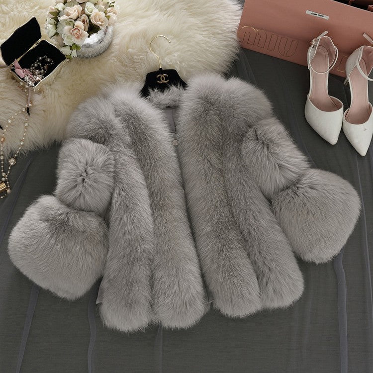Women's Fur Imitation Patchwork Fox Artificial Coats