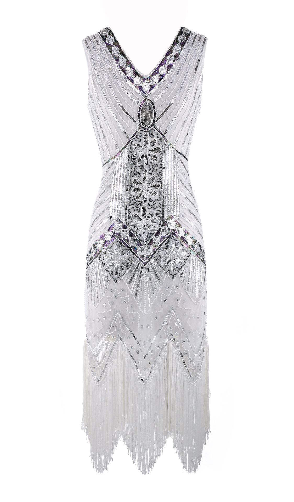 Retro Style Sequin Bead Dress Front Back Evening Dresses